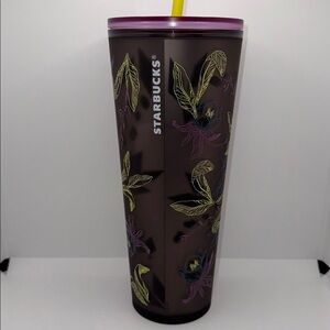 STARBUCKS 2024 PURPLE WINTER FLORAL COLD CUP 24oz w STRAW